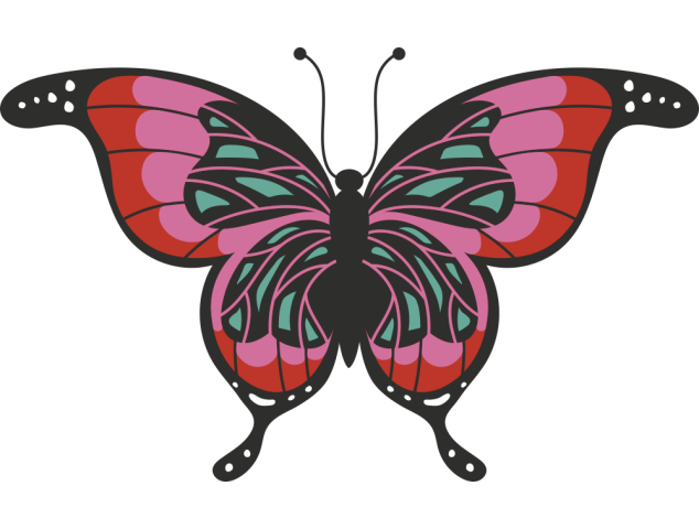 Autocollant Papillon Rouge - Stickers Enfants