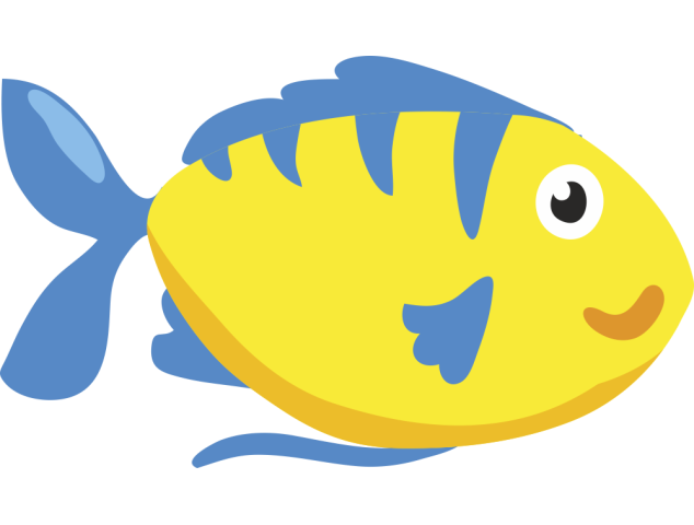 Autocollant Poisson Jaune - Stickers Enfants