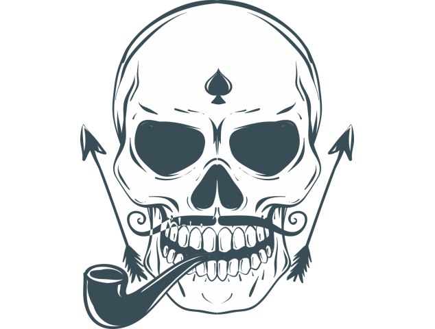 Autocollant Pirate Skull Pipe - Indiens - Pirates