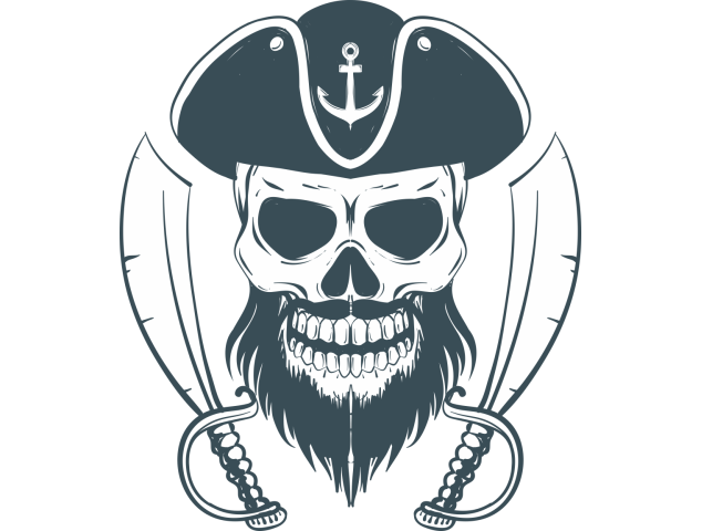 Autocollant Pirate Skull Sabre - Indiens - Pirates