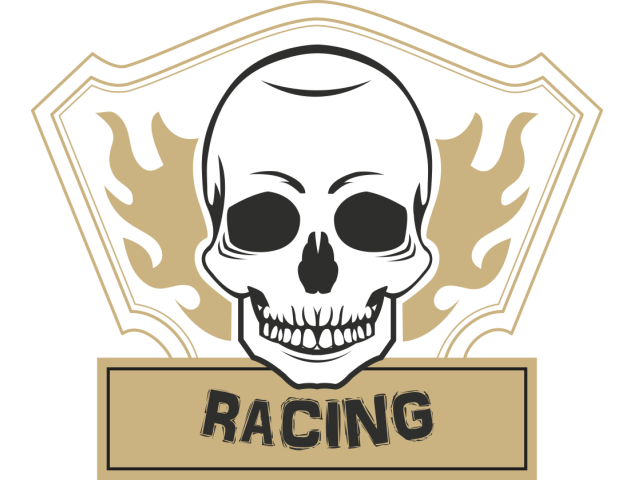 Autocollant Racing Skull Flammes - Autocollants