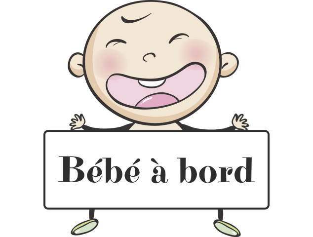 Autocollant Bébé à Bord Bébé Content - Bébé à bord