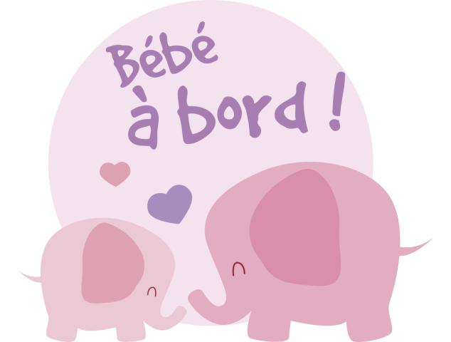 Autocollant Bébé à Bord éléphant - Bébé à bord