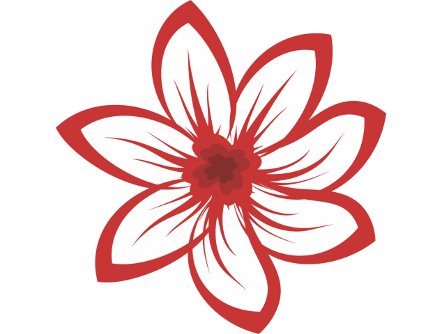 Autocollant Fleur Rouge - Stickers Fleurs