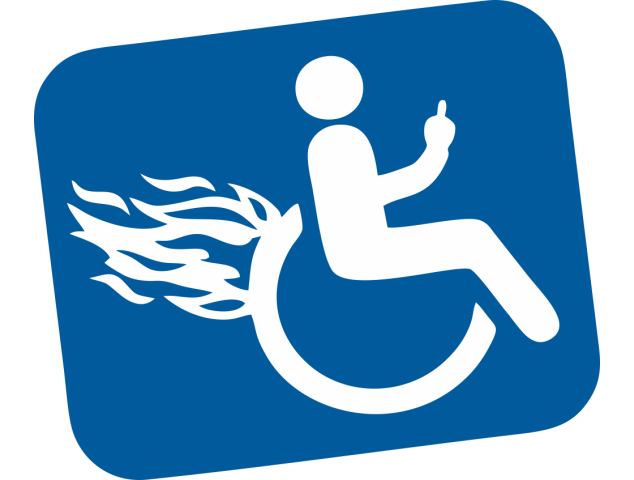 Autocollant Handicapé Flammes - Signalétique
