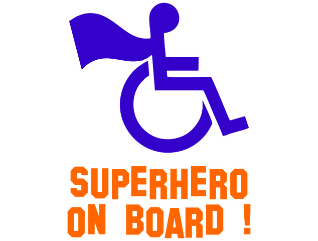 Autocollant Handicapé Superhero - Signalétique
