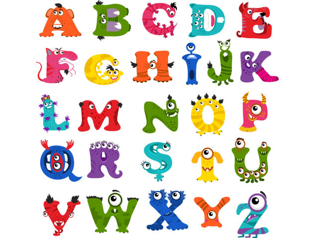 Autocollant Alphabet Monstre Kit Enfant - Kit Autocollant Chambre enfant