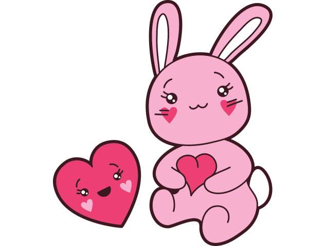 Autocollant Lapin Kawai Manga Cur - Stickers Enfants