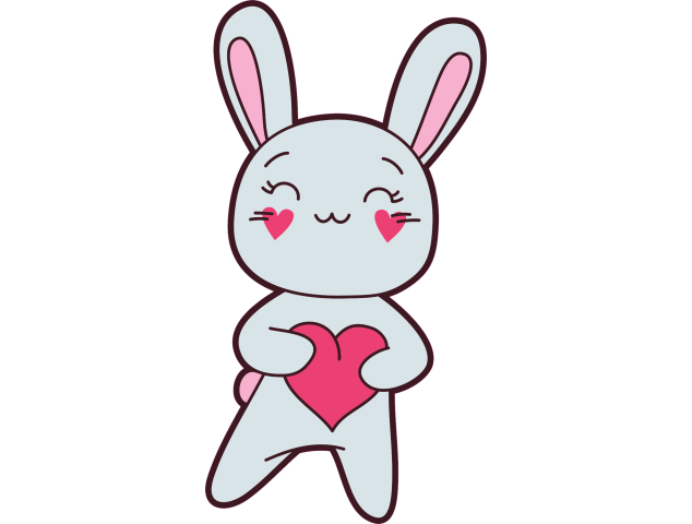 Autocollant Lapin Kawai Manga Cur 2 - Stickers Enfants