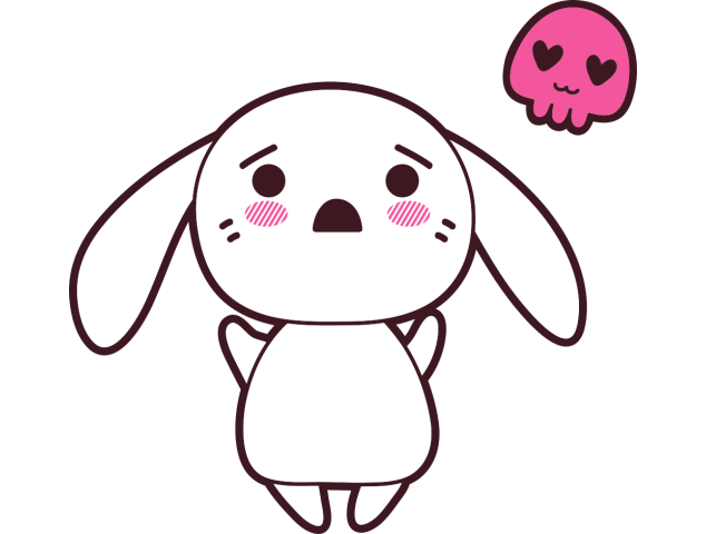 Autocollant Lapin Kawai Manga Tête De Mort - Stickers Enfants