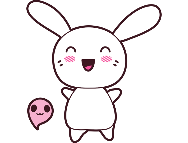 Autocollant Lapin Kawai Manga Fantôme - Stickers Enfants