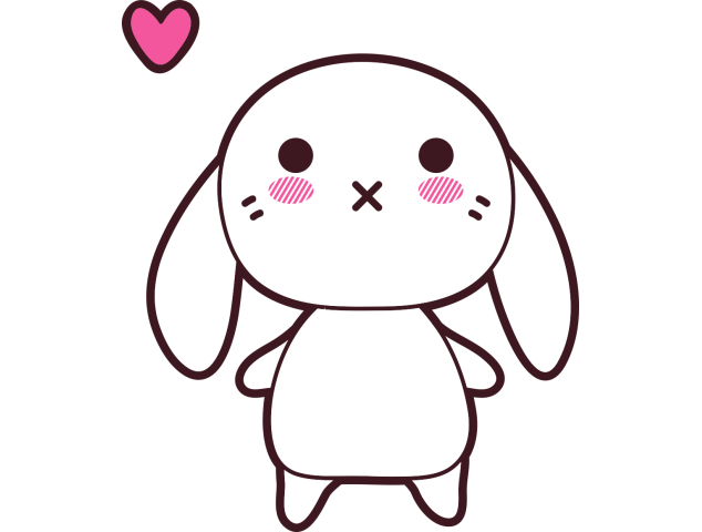 Autocollant Lapin Kawai Manga Cur 3 - Stickers Enfants