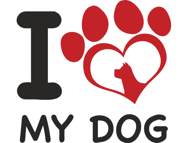 Autocollant I Love My Dog - Chiens