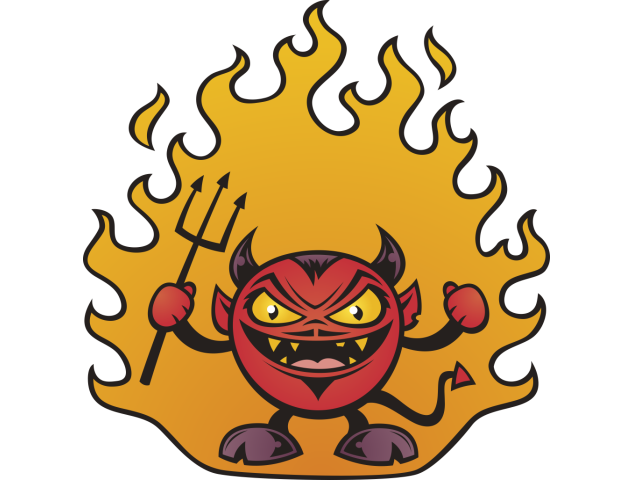 Autocollant Diable Flammes - Diables et démons