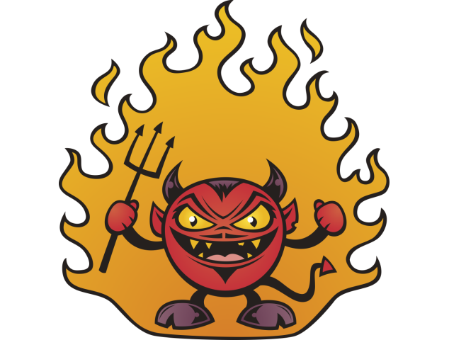 Autocollant Diable Flammes - Diables et démons