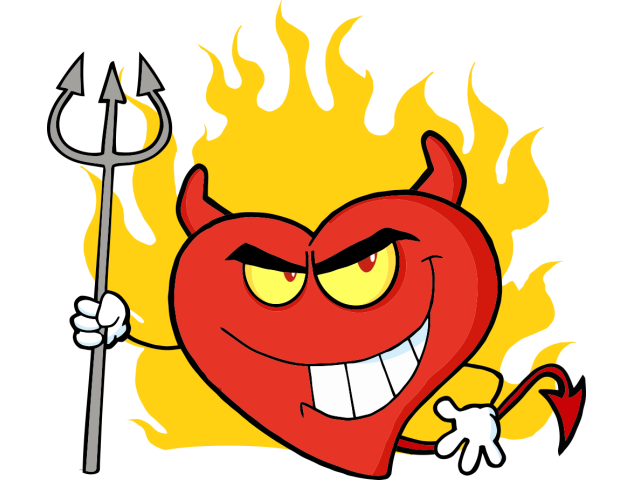 Autocollant Diable Cur Flammes - Diables et démons