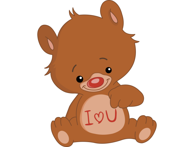 Autocollant Ours En Peluche Mignon 13 - Stickers Enfants