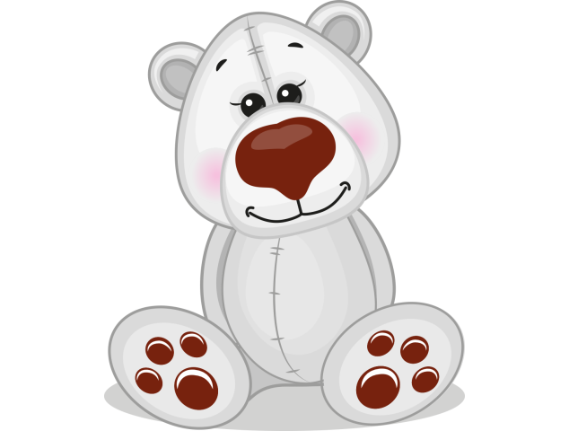 Autocollant Mignon Ours Blanc - Stickers Enfants