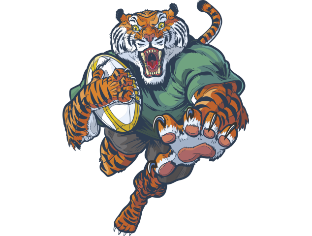 Autocollant Mascotte Tigre Rugby - Félins