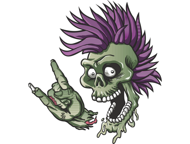 Autocollant Zombie Punk - Halloween
