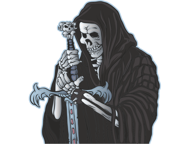 Autocollant Squelette épée - Têtes de Mort