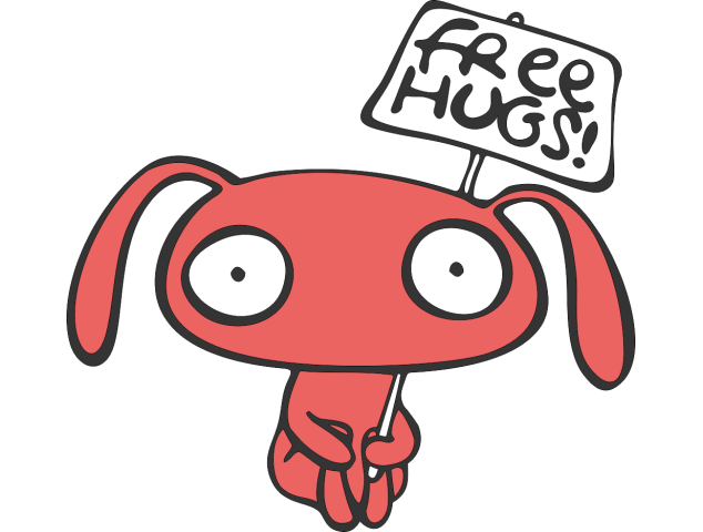 Autocollant Bd 13 Lapin Free Hugs - Autocollants