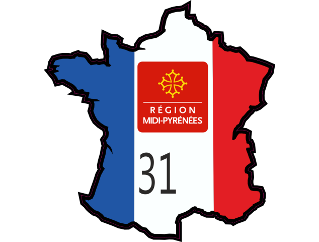 Stickers Haute-Garonne (Midi-Pyrenees) - Autocollants Regions
