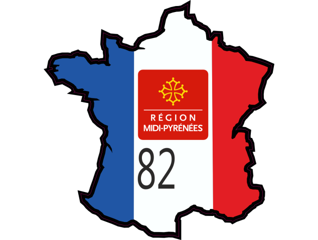 Stickers Tarn et Garonne (Midi-Pyrenees) - Autocollants Regions