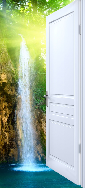 Sticker Porte Géométrique 73x205cm - Déco Murale Moderne, Amovible, Imperméable, 2 Parties - 2