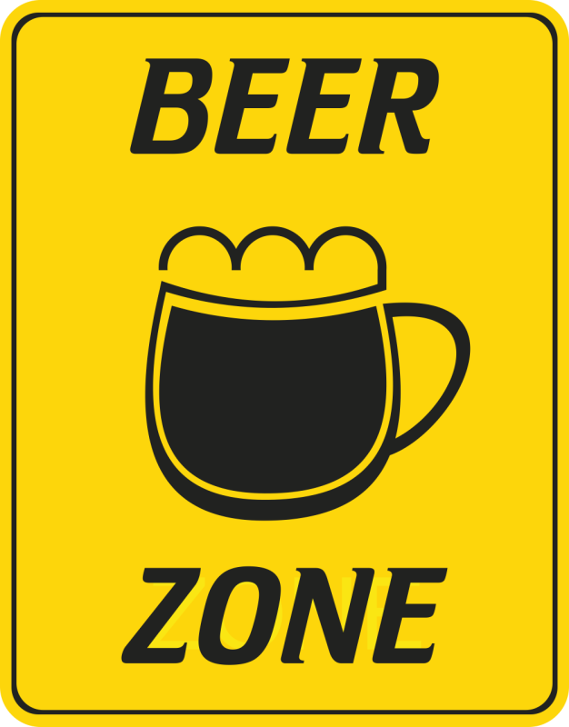Autocollant Beer Zone Panneau Bière ref.d12225 AutocollantsStickers