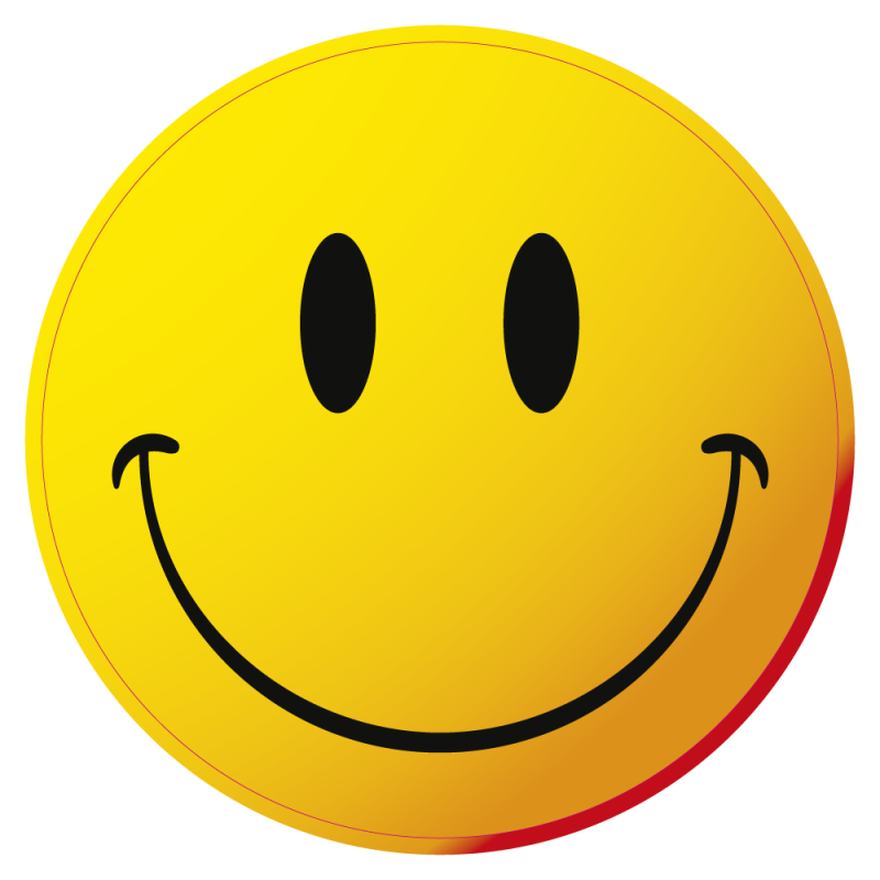Autocollants Smiley Dorés Brillants - Lot De 4 Stickers Résistants à L'eau Et Aux UV - 6 Cm - Pour Décoration Extérieure Et Intérieure