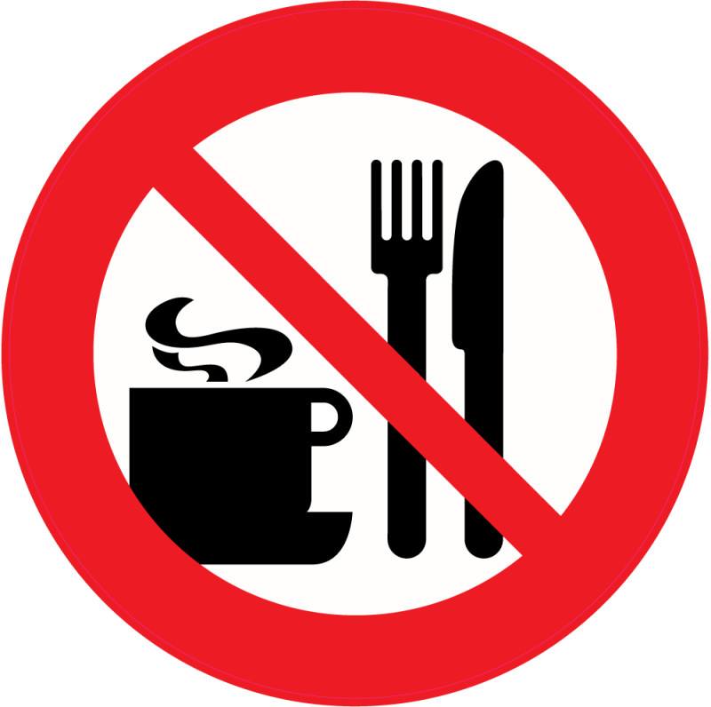 Autocollant interdiction Bouclier Manger et Boire interdit 10 cm Autocollant 