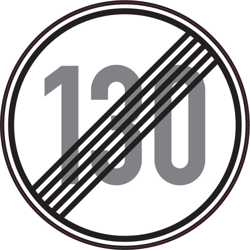 Autocollant sticker signalisation plaque porte panneau limitation vitesse 130 