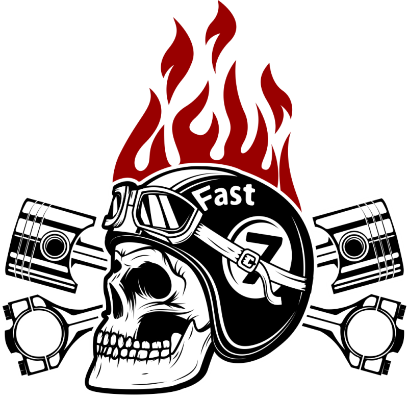 Autocollant Tete De Mort Racing Flamme Ref D9527 Autocollants Stickers