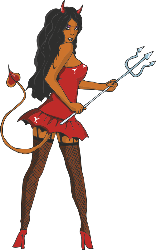 Autocollant Diable Femme Sexy Ref D9618 Autocollants Stickers