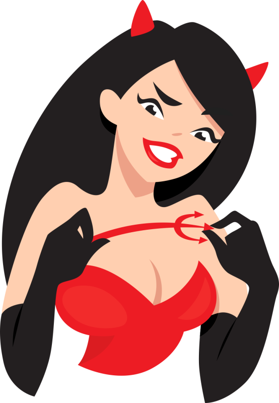 Autocollant Diable Femme Sexy 3 Ref D96 Autocollants Stickers