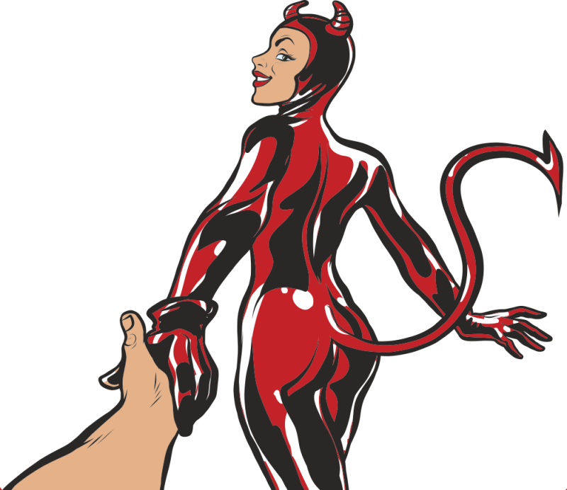 Autocollant Diable Femme Sexy 5 Ref D9622 Autocollants Stickers