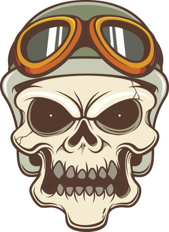 Autocollant Tête De Mort Motard 2 | Autocollants-Stickers