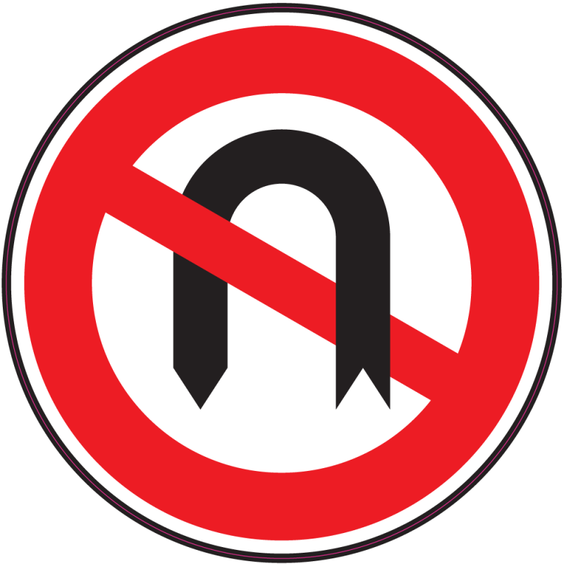 Panneau Interdiction de faire demitour AutocollantsStickers