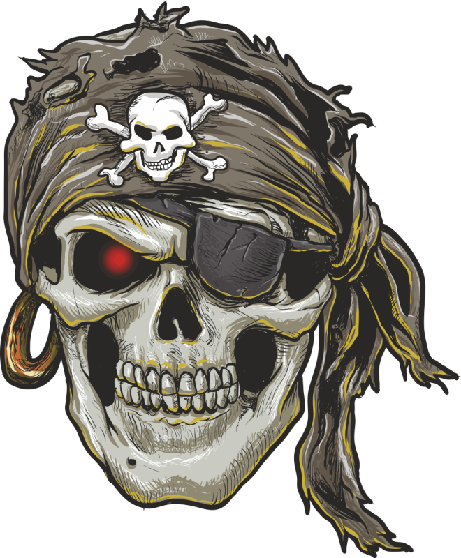 Stickers Reclamevoorwerpen Sticker Tete De Mort Pirate